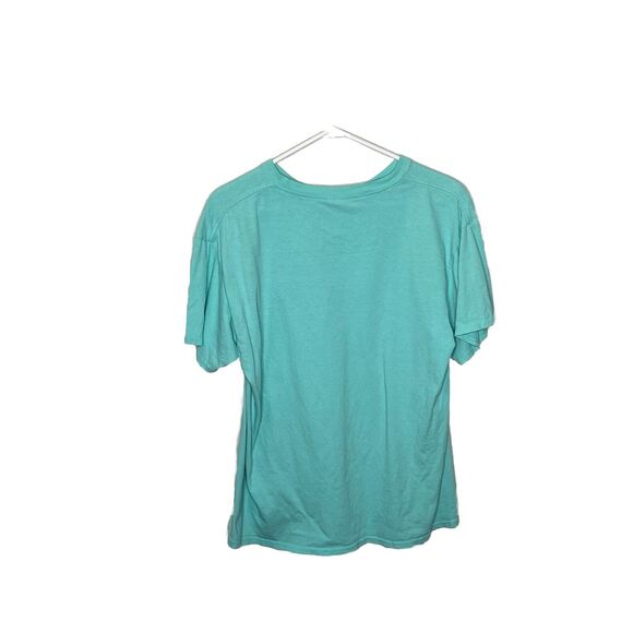 Delta Pro Weight Red White Blue Graphic Print LOVE America Teal  T-Shirt Sz L - Picture 5 of 6